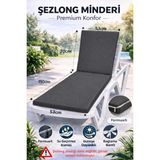 Batu Tekstil Premium Şezlong Minderi–fermuarlı, Su Geçirmez Kumaş, Güneşe Dayanıklı Bahçe & Havuz Şezlong Minderi - Antrasit