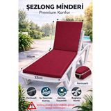 Batu Tekstil Premium Şezlong Minderi–fermuarlı, Su Geçirmez Kumaş, Güneşe Dayanıklı Bahçe & Havuz Şezlong Minderi - Bordo