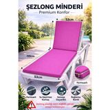 Batu Tekstil Premium Şezlong Minderi–fermuarlı, Su Geçirmez Kumaş, Güneşe Dayanıklı Bahçe & Havuz Şezlong Minderi - Fuşya