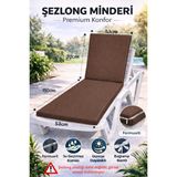 Batu Tekstil Premium Şezlong Minderi–fermuarlı, Su Geçirmez Kumaş, Güneşe Dayanıklı Bahçe & Havuz Şezlong Minderi - Kahverengi