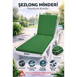 Batu Tekstil Premium Şezlong Minderi–fermuarlı, Su Geçirmez Kumaş, Güneşe Dayanıklı Bahçe & Havuz Şezlong Minderi - Koyu Yeşil