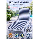 Batu Tekstil Premium Şezlong Minderi–fermuarlı, Su Geçirmez Kumaş, Güneşe Dayanıklı Bahçe & Havuz Şezlong Minderi - Mavi - Beyaz