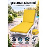 Batu Tekstil Premium Şezlong Minderi–fermuarlı, Su Geçirmez Kumaş, Güneşe Dayanıklı Bahçe & Havuz Şezlong Minderi - Sarı