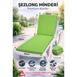 Batu Tekstil Premium Şezlong Minderi–fermuarlı, Su Geçirmez Kumaş, Güneşe Dayanıklı Bahçe & Havuz Şezlong Minderi - Yeşil