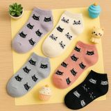 Batushe 5'li Paket- Kedi Desenli Çocuk Çorabı - Kısa Çocuk Çorabı - Bebek - Kedili - kız çocuk çorabı - erkek çocuk çorabı - çocuk çorabı - kısa çocuk çorabı - Karışık - Diğer Renkler - 6 - 8 Yaş