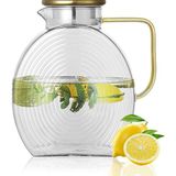 Bauer Tools Borosilikat Cam Şeffaf Salyangoz Desenli Sürahi 2500 ml Buzdolabı Kapağına Uygun - 2,5 lt