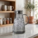 Bauer Tools Lüks Borosilikat Cam Su ve Detoks Sürahisi Füme | Isıya Dayanıklı Bitki Çayı Demleme Sürahisi 1.9 L - 1,9 lt