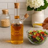 Bauer Tools Üç Bölmeli Çift Hazneli Cam Yağdanlık & Sirkelik – 260 ml Zarif Tasarım - Şeffaf