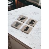 Baum Atelier Antik Yunan Heykelleri Temalı Doğal Taş Traverten Bardak Altlığı 4 Lü Set