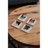 Baum Atelier Rock Grupları Albüm Temalı Stone Coasters Taş Traverten Bardak Altlığı 4 Lü Set