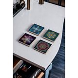 Baum Atelier Sri Yantra, Yaşam Çiçeği, Metatron Doğal Taş Traverten Bardak Altlığı 4 Lü Set