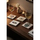 Baumatelier Göz, Hamsa, Nazar Boncuğu Doğal Taş Bardak Altlığı 4 lü Set