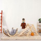 Baumfee Montessori Tırmanma Seti, Pikler Seti, Tırmanma Üçgeni ,montessori Tırmanma Seti (Üçgen - Kemer - Merdiven Rampa - Ahşap Desenli