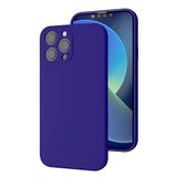 Bause İphone 13 Pro Max Uyumlu Kamera Korumalı, Mikrofiber Astarlı, Sıvı Silikon Kılıf-koyu Mor