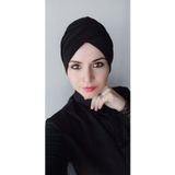 Bav Butik Ayvitrin Kadın Siyah Tesettür Çapraz Bone