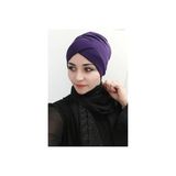 Bav Butik Ayvitrin Kadın Tesettür Çapraz Bone Mor