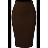 BAV Butik Ayvitrin Ofis Şıklıı Scuba Kumaş Kalem Etek - 44 - 46 - Kahve