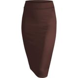 BAV Butik Ayvitrin Ofis Şıklıı Scuba Kumaş Kalem Etek - 44 - 46 - Kahverengi