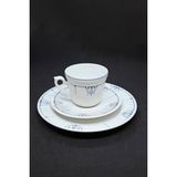 Bavaria Kronester Gunther Lambert Koleksiyonu Vintage Çay Fincanı 3 Parça 180 ml - Açık Mavi - Beyaz