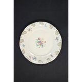 Bavaria Mitterteich Alman Antika Porselen Servis Tabağı 19 cm - Bej - Krem Rengi