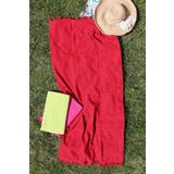 Baveno %100 Pamuk Jakarlı 70x150 Plaj Havlusu KIRMIZI