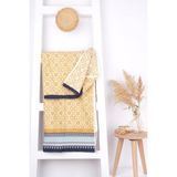 Baveno %100 Pamuk Mozaik Desen 70X140 Banyo Havlusu - 70 x 140 cm - Hardal
