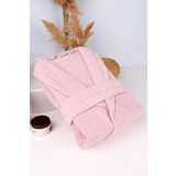 Baveno %100 Pamuk Şalyaka Bornoz PEMBE L