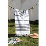 Baveno %100 Pamuklu 100x180 Peştemal Plaj Havlusu Jakarlı SİYAH