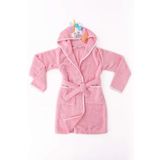 Baveno %100 Pamuklu Unicornlu Çocuk Bornozu PEMBE 6-8 Yaş