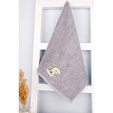 Baveno Home %100 Pamuk 50x90 Gri Nakışlı El / Yüz Havlusu Çok Renkli