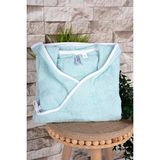 Baveno Home %100 Pamuk Kapüşonlu Bebek & Çocuk Bornozu Seti - Mint - 2 Yaş