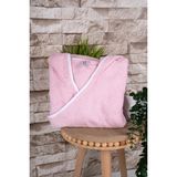 Baveno Home %100 Pamuk Kapüşonlu Bebek & Çocuk Bornozu Seti - Pembe - 1 Yaş