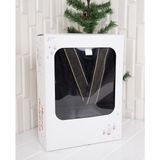 Baveno Home Pamuk Yetişkin Unisex Desenli Kutulu Bornoz - Siyah - S - M