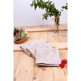 Baveno Jakarlı Püsküllü 3'lü Kadife 30x30 Mutfak Misafir Havlusu - 30 x 30 cm - Bej