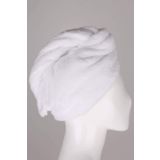 Baveno Mikrofiber Düğmeli Saç Kurulama Havlu Bone BEYAZ