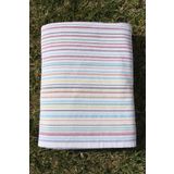Baveno Outlet%100 Pamuk Çizgili 150x150 Plaj Havlusu MAVİ