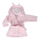 Baveno Pembe Pamuklu Kedi Desenli Çocuk Bornozu