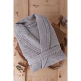 Baveno Şalyaka Pamuk Pike Bornoz - 2XL - Gri