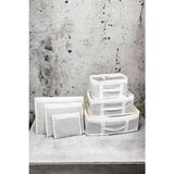 Bavul Içi Organizer Düzenleyici Çizgili Seyahat Çantası 6 Parçalı Set - Beyaz - 6 Adet