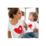 Baxia 2 li PAKET ANNE KIZ KOMBİN Baskılı Tişört (ÇOCUK BEDENINI SATIN ALIP ANNE BEDENI ICIN YAZINIZ )