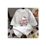 Baxia HELLO Kitty SIYAH / BEYAZ RENK BİSİKLET YAKA KISA KOLLU KIZ ÇOCUK T-shirt