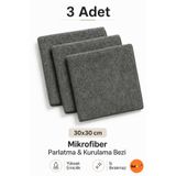 baxxe 3 Adet Mikrofiber Pasta Cila Parlatma ve Kurulama Bezi Tank Bezi – 30x30 cm