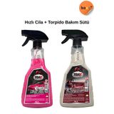 baxxe Seramik Etkili Araba Oto Hızlı Cila Sprey Cila Boya Koruyucu ve Torpido Bakım Sütü 2'li Set