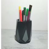 Bay 3 Hobi Atölyesi Bay 3 Hobi Masaüstü Kalemlik, Geometrik Şekilli Kalemlik - Gri - Siyah