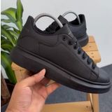 Bay Armedon Unisex Siyah Sneaker Günlük Kalın Taban Spor Yürüyüş Ayakkabı 36