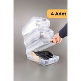 Bay Ayakkabı Koruma Kutusu, 4'lü Set - Şeffaf