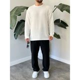 Bay Aygün Bayaygun 5114 Oversize Bisiklet Yaka Şonil Triko Kazak_beyaz