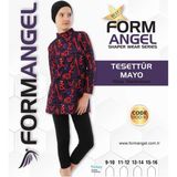 Bay Çağrı Form Angel 1900 Çocuk Uzun Kollu Desenli Tesettür Mayo 9-16 Yaş - Siyah - 9-16 Yaş - 9 - 10 Yaş - Çok Renkli