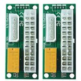 BAY Direct 2'li Paket Add2PSU Çoklu Güç Kaynağı Adaptörü (ATX 24Pin'den Molex 4Pin'e) ve Daisy Zincir Konektörü-Ethereum Madencilik ETH Teçhizatı Çift Güç Kaynağı Konektörü