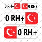Bay Etiket Bt02 Reflektif 0 Rh Pozitif(+) Kan Grubu Sticker Seti